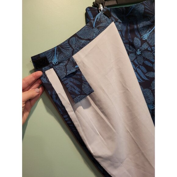 Rip Skirt Hawaii Blue Tropical Floral Long Wrap Skirt Swimsuit Cover Sz S - Picture 3 of 6